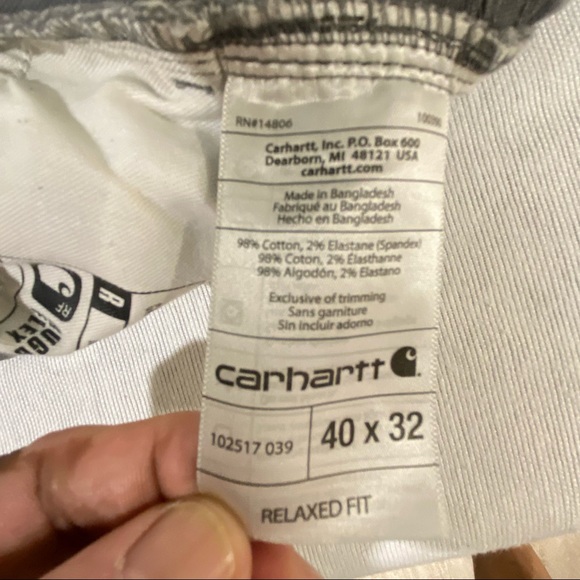 Carhartt Pants Gray Relaxed Fit Canvas Mens 40X32 - Picture 10 of 13